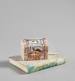 Richard Shaw, "Book with House of Camels", 1984, Porcelain with over-glaze decals