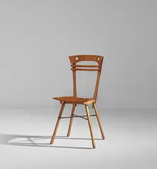 John Cederquist, "2-D Thonet II", 1985, Baltic birch plywood, maple, embuia inlay, aniline dyes