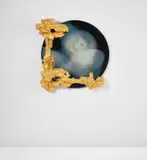 Chris Schanck, Unique mirror, from the "Alufoil" series, 2014, Resin, polystyrene, aluminum foil, mirrored glass