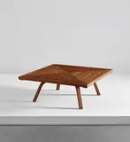 Edward Durell Stone, Rare coffee table, circa 1951, Oak