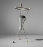 James Harvey Crate, Table Lamp, model no. T-3-C, circa 1951, Aluminum, painted aluminum, stainless steel, cork