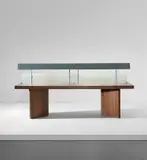 Illuminated reading table, model no. PJ-TAT-10-B, designed for the Assembly and the University Library, Chandigarh by Pierre Jeanneret, 1963-1966, Teak-veneered wood, teak, opaque glass, painted steel, painted aluminum, offered Jun 2019