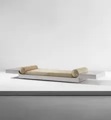 Daybed by Maria Pergay, circa 1968, Stainless steel, suede, offered Jun 2019