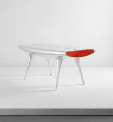 Marc Newson, "Event Horizon" table, 1992, Polished aluminum, painted aluminum