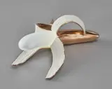 Studio Job, "Banana" lamp, model F, 2015, Polished bronze, painted bronze, etched glass, LED
