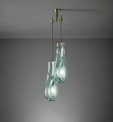 Ceiling light, model no. 2258 by Max Ingrand, circa 1960, Glass, nickel-plated brass, sold Dec 2019