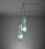 Max Ingrand, Ceiling light, model no. 2258, circa 1960, Glass, nickel-plated brass