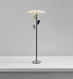 Stilnovo, Floor lamp, 1950s, Acrylic, painted aluminum, nickel-plated brass, painted brass, painted steel, marble