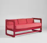 Giulio Ponti, Rare sofa, circa 1966, Painted wood, fabric upholstery