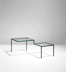 "5000mm-table," from the "thin black lines" series by Oki Sato, 2010, Painted steel, glass, sold Dec 2019