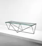 Tetsuya Yamada, Unique coffee table, 2017, Patinated steel, tempered glass