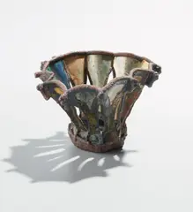 June Schwarcz, Small vessel, 1978, Hammered, enameled, and patinated copper with electroplated texture