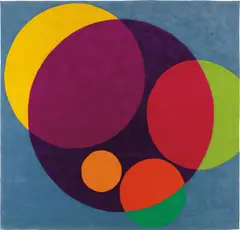 "Chromatic Circles" tapestry, commissioned for the ARCO offices, Los Angeles by Herbert Bayer, circa 1967, Wool pile, sold Dec 2019