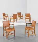 Kaare Klint, Set of six "Red" armchairs, model no. 3758A