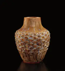 Large vase by Auguste Delaherche, 1887-1894, Glazed stoneware, sold Dec 2019