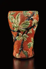 "Horse Chestnut" vase by Tiffany Studios, circa 1901, Glazed earthenware, sold Dec 2019