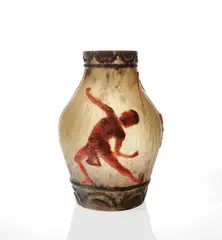 Joseph Gabriel Rousseau, "La Danse" vase, circa 1923, Pâte-de-verre