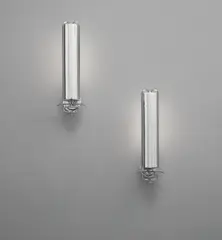 Paolo Buffa, Pair of wall lights, circa 1930, Chromium-plated metal