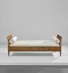 Daybed by Paolo Buffa, 1930s, Ash-veneered wood, ash, fabric upholstery, sold Dec 2019