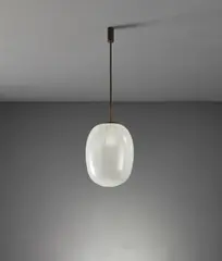 Ceiling light by Seguso, 1940s, Pulegoso glass, brass, painted metal, sold Dec 2019