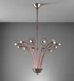 Carlo Scarpa, Monumental chandelier, circa 1927, Blown glass, painted steel, aluminum