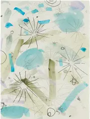 Untitled by Laura Owens, 1999, acrylic and pencil on paper, sold Feb 2018