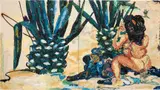 Alex Becerra, Living in the Suburbs can be so Depressing, 2014, oil on canvas stretched over panel, in 2 parts