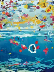 Petra Cortright, Might and magic and the mandate of heaven, 2014, digital painting on aluminum