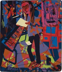 Dana Schutz, Untitled, 2005, dyed wool tapestry
