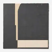Donald Sultan, Cigarette, March, 20, 1986, 1986, tar and linoleum on wood