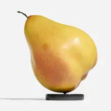Marc Sijan, Pear, painted aluminum, painted plaster, stone