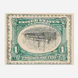 Robert Dowd, One Cent Postage Stamp, c. 1968, graphite and watercolor on paper