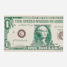 Robert Dowd, Faded One Dollar Bill, 1968, graphite and watercolor on paper