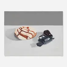 Salomón Huerta, Gun with pan dulce, 2017, oil on canvas over panel