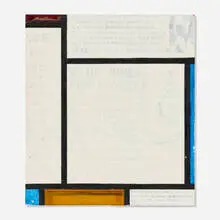 Steve Hurd, Occupied Mondrian, No Sweat, 1983, mixed media and acrylic on wood