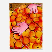 Olivia Sterling, Drowning in Peaches, 2022, acrylic on canvas