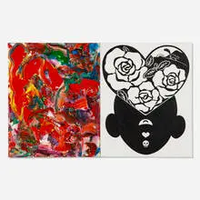 Secret Passage/Tender (diptych) by E’wao Kagoshima, 1995, acrylic on canvas board, sold Aug 2026