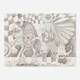 Mario Ybarra, Jr., Untitled, 2020, pastel and graphite on paper