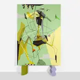 Dannielle Tegeder, Forest Diagram with Field of Plaid Triangles, 2019, acrylic on canvas, acrylic on MDF