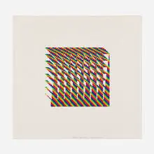 Channa Horwitz, V. & I.O.A.R.S.P. #4 (Variation and Inversion on a Rhythm Signature Piece #4), 1981, casein on mylar graph paper