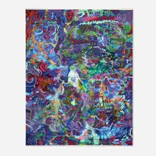 Michael Williams, Super Chill Lunch Date, 2013, inkjet print and airbrush on canvas