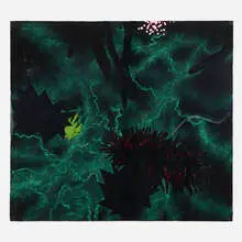 Peter Alexander, Untitled, 1982, glitter, pastel and acrylic on paper collage