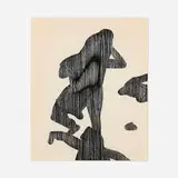 Lee Mullican, Untitled, 1957, black pigment and white conte crayon on paper
