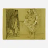 Francisco Zúñiga, Two Women in Green, 1974, charcoal and conté crayon on paper