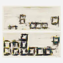 Robert Wilson, Proneteos (diptych), 2001, charcoal and colored pencil on paper