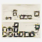 Robert Wilson, Proneteos (diptych), 2001, charcoal and colored pencil on paper