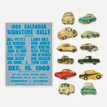 Joe Goode, Collection of 1969 Calendar Signature Rally ephemera (twenty-three works), 1969, hand-painted frosted cookies; screenprint in colors