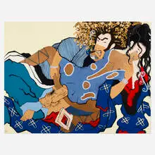 a3 pimping & pandering #cuatro by Iona Rozeal Brown, 2004, acrylic and collage on paper, sold Aug 2026