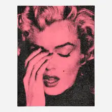 Russell Young, Marilyn Crying, 2013, acrylic and screenprint in colors on linen with diamond dust