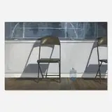 Norman Lundin, Studio with Two Chairs and a Jar, 1991, oil on panel